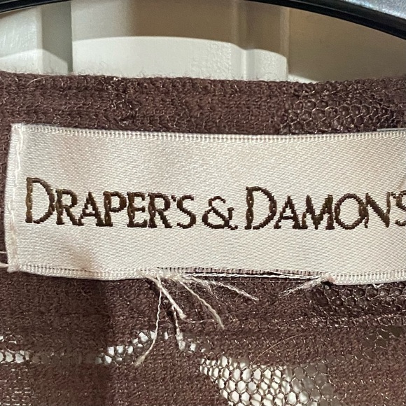 Draper’s & Damon’s Brown Sheer Floral Button Front Top - Picture 4 of 4